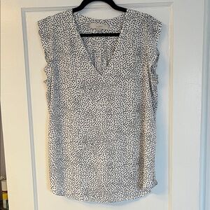 LOFT Black & White Polka Dot Blouse